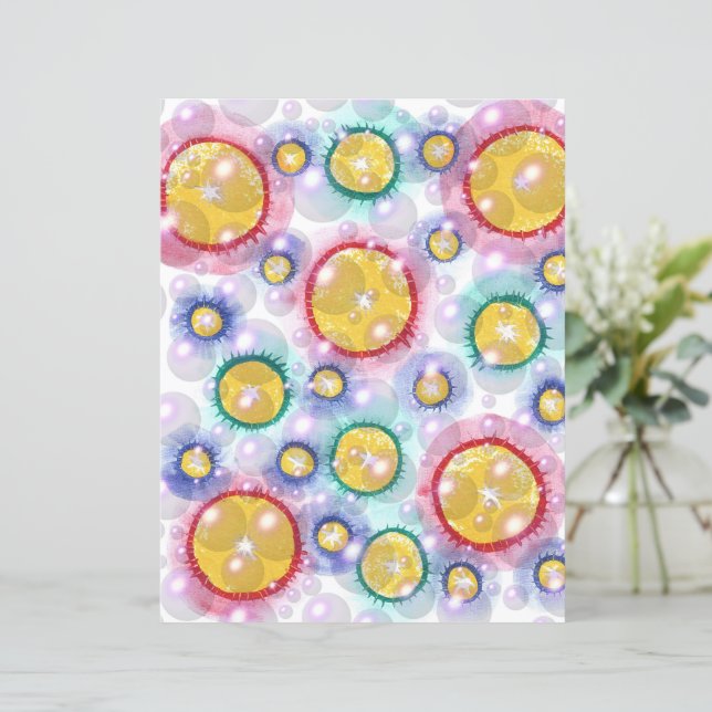 Colourful Circles and Bubbles Scrapbook Paper (Standing Front)