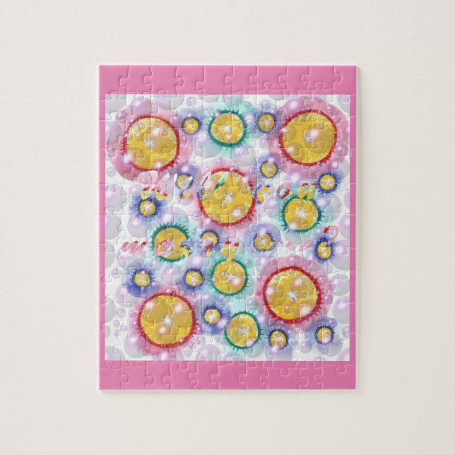 Colourful circles and bubbles, will you marry me jigsaw puzzle (Vertical)