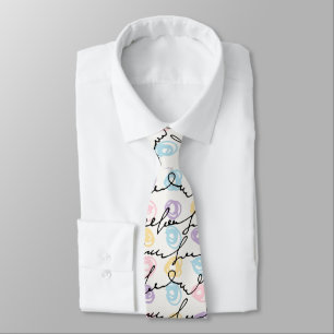 Colourful Circles And Handwritten Text Tie
