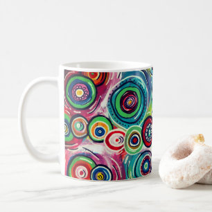 Colourful Circles and Swirls Original Abstract Coffee Mug