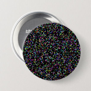 Colourful circles bubbles on black unique pattern 7.5 cm round badge