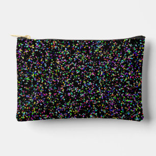 Colourful circles bubbles on black unique pattern accessory pouch