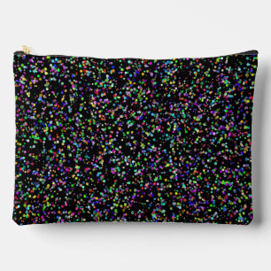 Colourful circles bubbles on black unique pattern accessory pouch