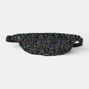 Colourful circles bubbles on black unique pattern bum bags