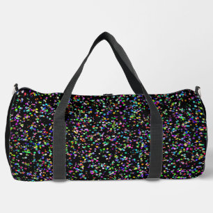 Colourful circles bubbles on black unique pattern duffle bag