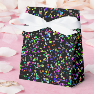 Colourful circles bubbles on black unique pattern favour box