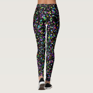 Colourful circles bubbles on black unique pattern leggings