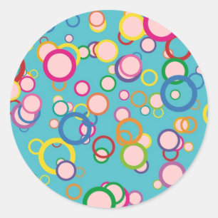 Colourful Circles Classic Round Sticker