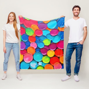 Colourful Circles Extravaganza Art Fleece Blanket