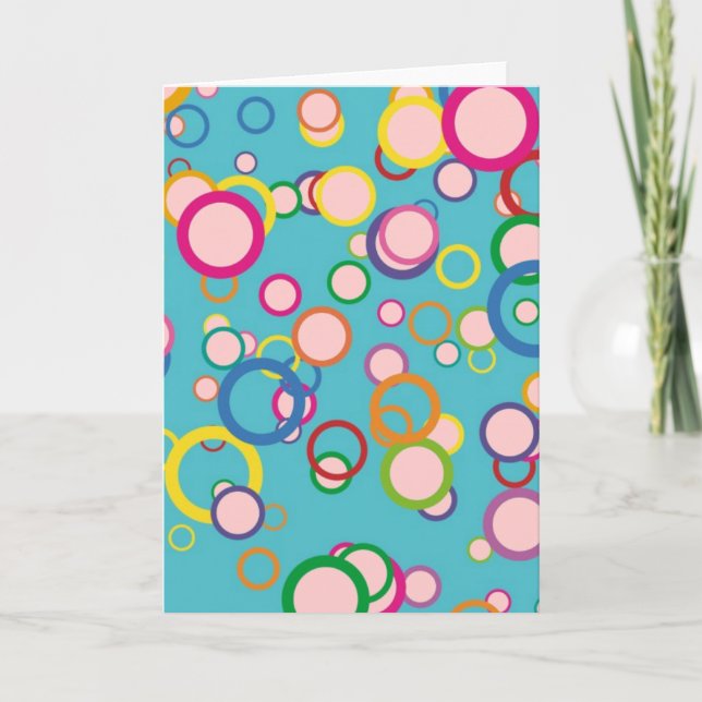 Colourful Circles Greeting Card (Front)
