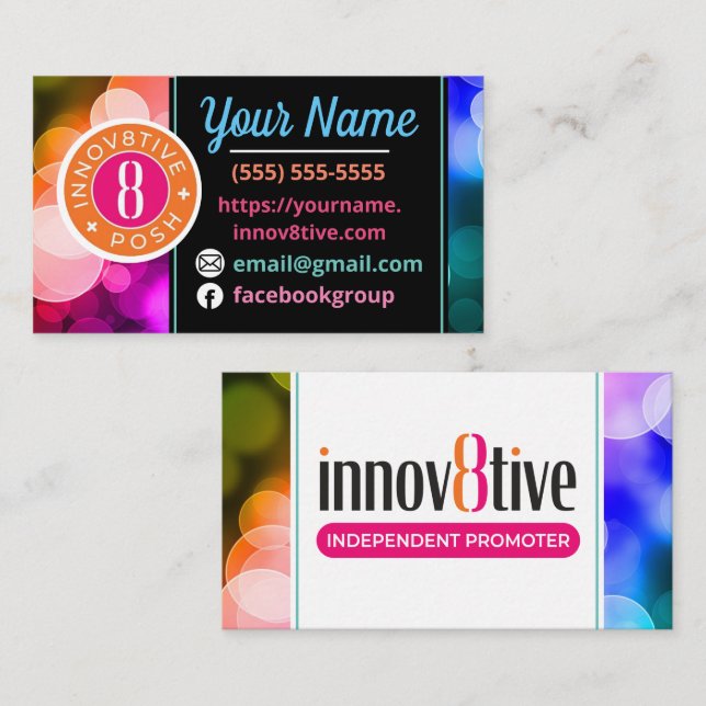 Colourful circles Innov8tive Posh business card (Front/Back)