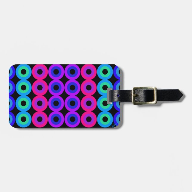 Colourful Circles Luggage Tag (Front Horizontal)