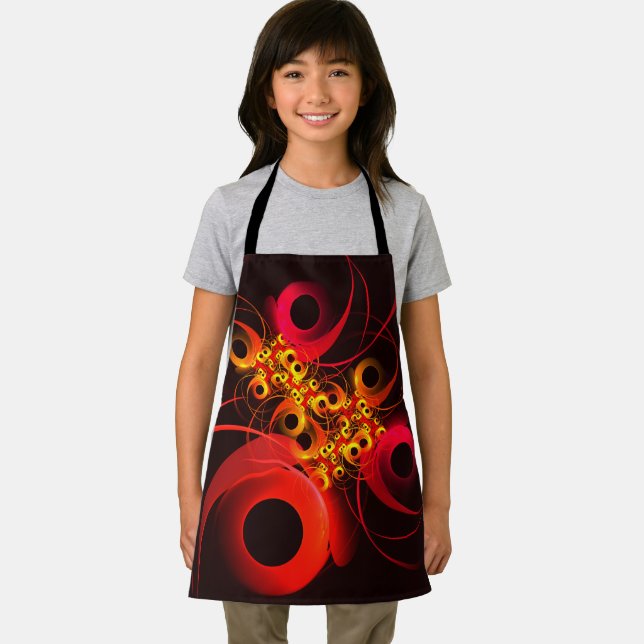 Colourful Circles Modern Abstract Art Pattern #08 Apron (Insitu)