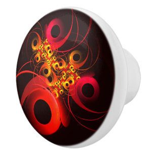 Colourful Circles Modern Abstract Art Pattern #08 Ceramic Knob