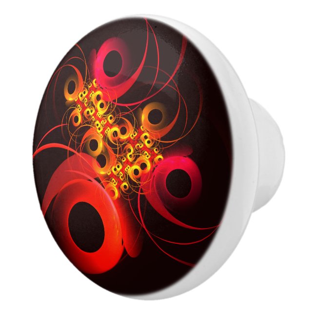 Colourful Circles Modern Abstract Art Pattern #08 Ceramic Knob (Right)