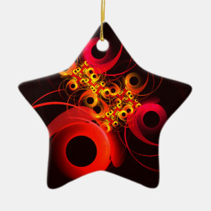 Colourful Circles Modern Abstract Art Pattern #08 Ceramic Ornament
