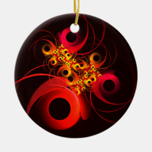 Colourful Circles Modern Abstract Art Pattern #08 Ceramic Ornament