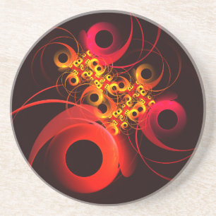 Colourful Circles Modern Abstract Art Pattern #08 Coaster