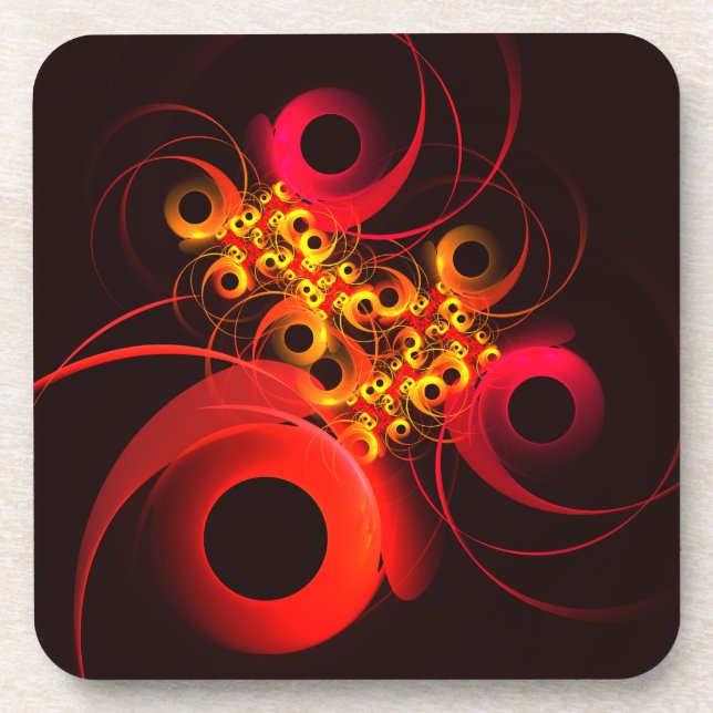 Colourful Circles Modern Abstract Art Pattern #08 Coaster (Front)