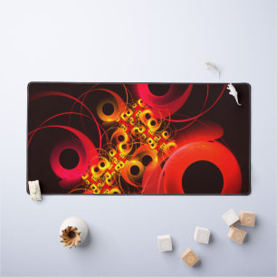 Colourful Circles Modern Abstract Art Pattern #08 Desk Mat