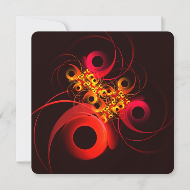Colourful Circles Modern Abstract Art Pattern #08 Invitation (Front)
