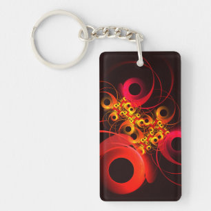 Colourful Circles Modern Abstract Art Pattern #08 Key Ring