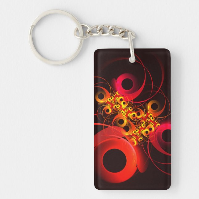 Colourful Circles Modern Abstract Art Pattern #08 Key Ring (Front)