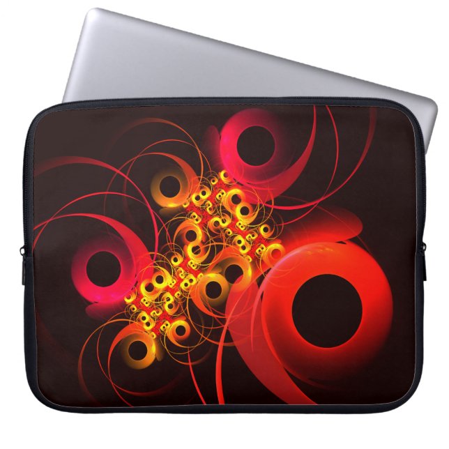 Colourful Circles Modern Abstract Art Pattern #08 Laptop Sleeve (Front)