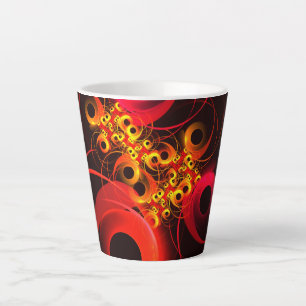 Colourful Circles Modern Abstract Art Pattern #08 Latte Mug