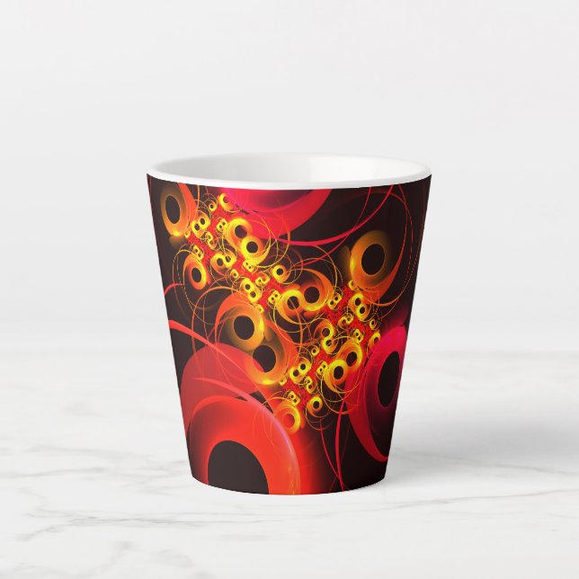 Colourful Circles Modern Abstract Art Pattern #08 Latte Mug (Front)