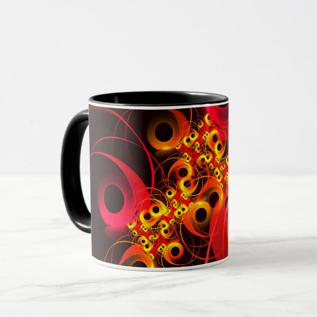 Colourful Circles Modern Abstract Art Pattern #08 Mug (Front Left)