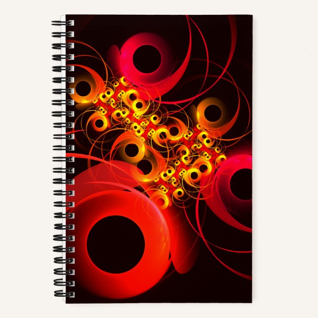 Colourful Circles Modern Abstract Art Pattern #08 Notebook (Front)