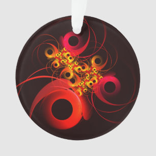 Colourful Circles Modern Abstract Art Pattern #08 Ornament