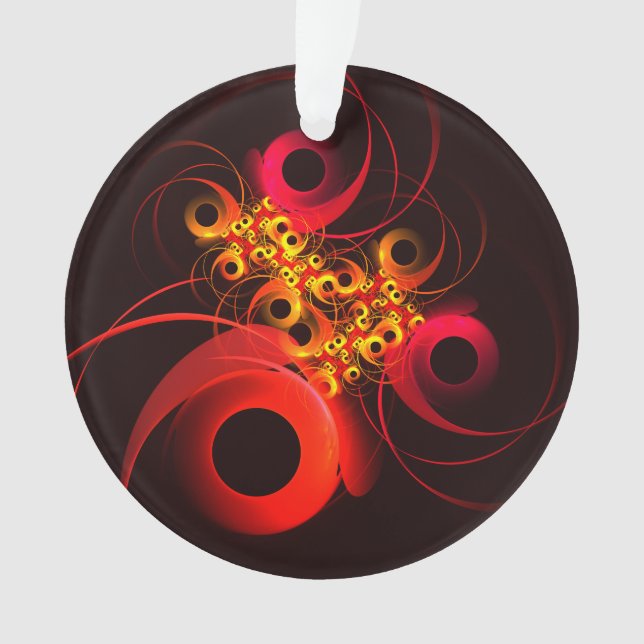 Colourful Circles Modern Abstract Art Pattern #08 Ornament (Front)
