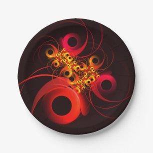 Colourful Circles Modern Abstract Art Pattern #08 Paper Plate