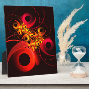 Colourful Circles Modern Abstract Art Pattern #08 Plaque
