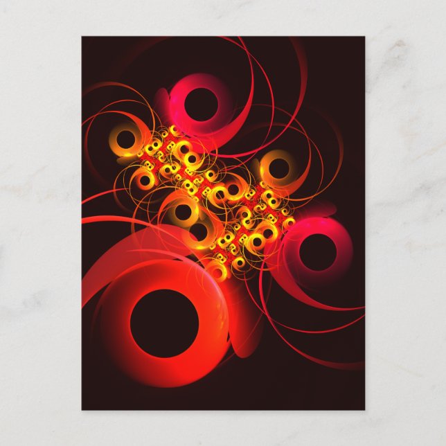 Colourful Circles Modern Abstract Art Pattern #08 Postcard (Front)