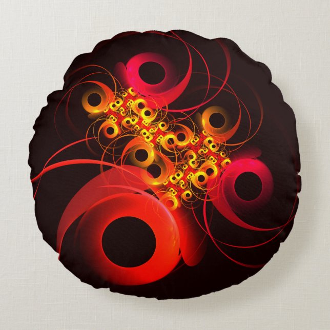 Colourful Circles Modern Abstract Art Pattern #08 Round Cushion (Front)