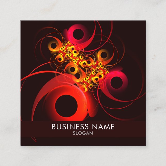 Colourful Circles Modern Abstract Art Pattern #08 Square Business Card (Front)