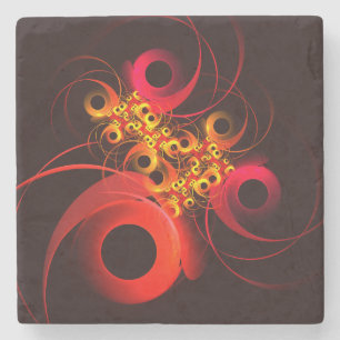 Colourful Circles Modern Abstract Art Pattern #08 Stone Coaster