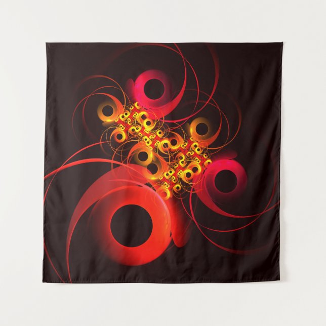 Colourful Circles Modern Abstract Art Pattern #08 Tapestry (Front)