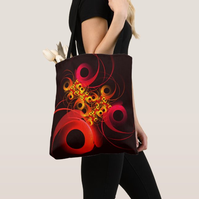 Colourful Circles Modern Abstract Art Pattern #08 Tote Bag (Close Up)
