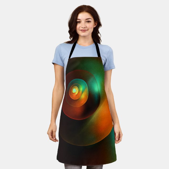 Colourful Circles Modern Abstract Art Pattern #18 Apron (Worn)