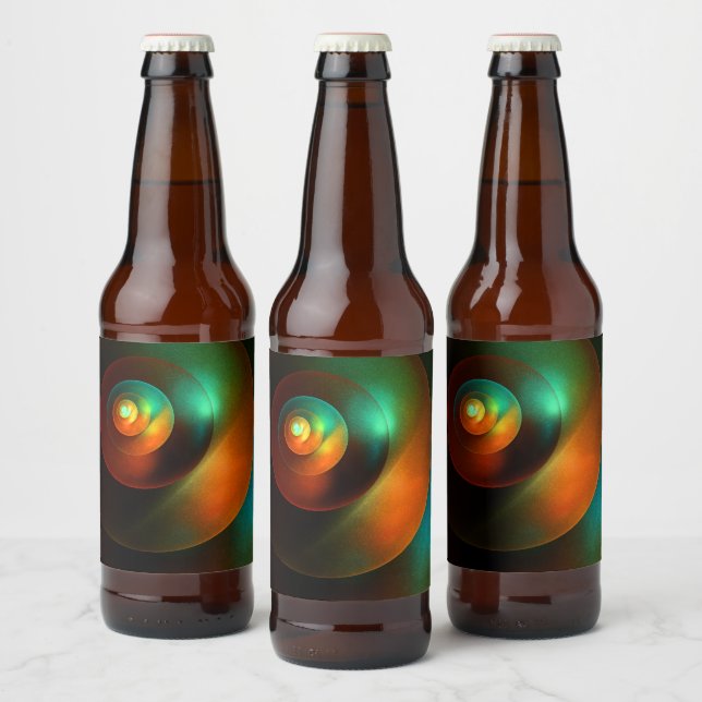 Colourful Circles Modern Abstract Art Pattern #18 Beer Bottle Label (Bottles)