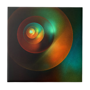 Colourful Circles Modern Abstract Art Pattern #18 Ceramic Tile