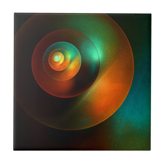 Colourful Circles Modern Abstract Art Pattern #18 Ceramic Tile (Front)