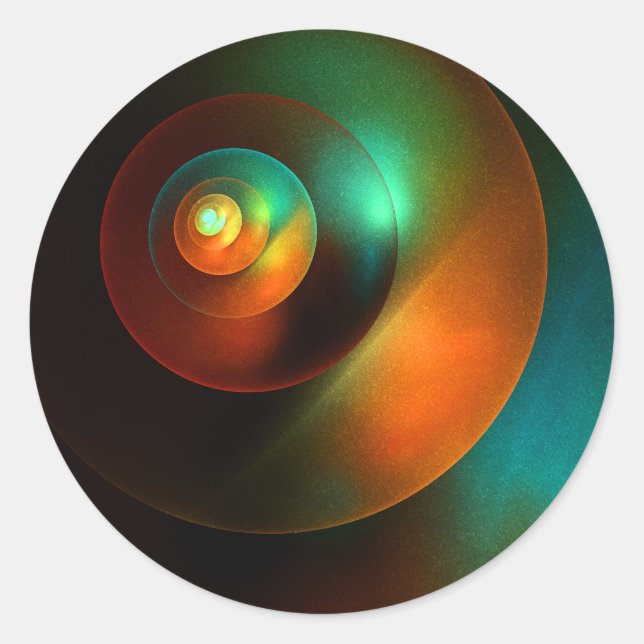 Colourful Circles Modern Abstract Art Pattern #18 Classic Round Sticker (Front)