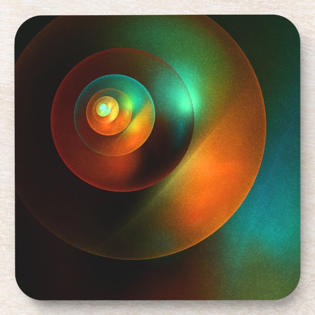 Colourful Circles Modern Abstract Art Pattern #18 Coaster (Front)
