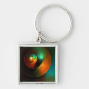 Colourful Circles Modern Abstract Art Pattern #18 Key Ring
