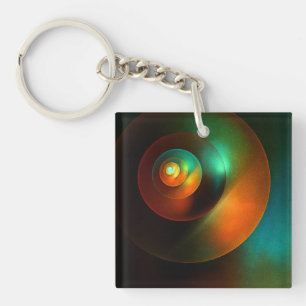 Colourful Circles Modern Abstract Art Pattern #18 Key Ring